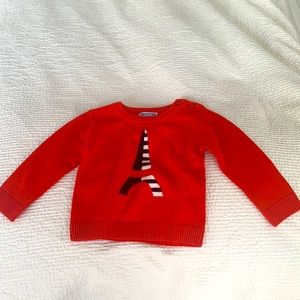 Jacadi kids France Eiffel Tower sweater -12 months. New with tags